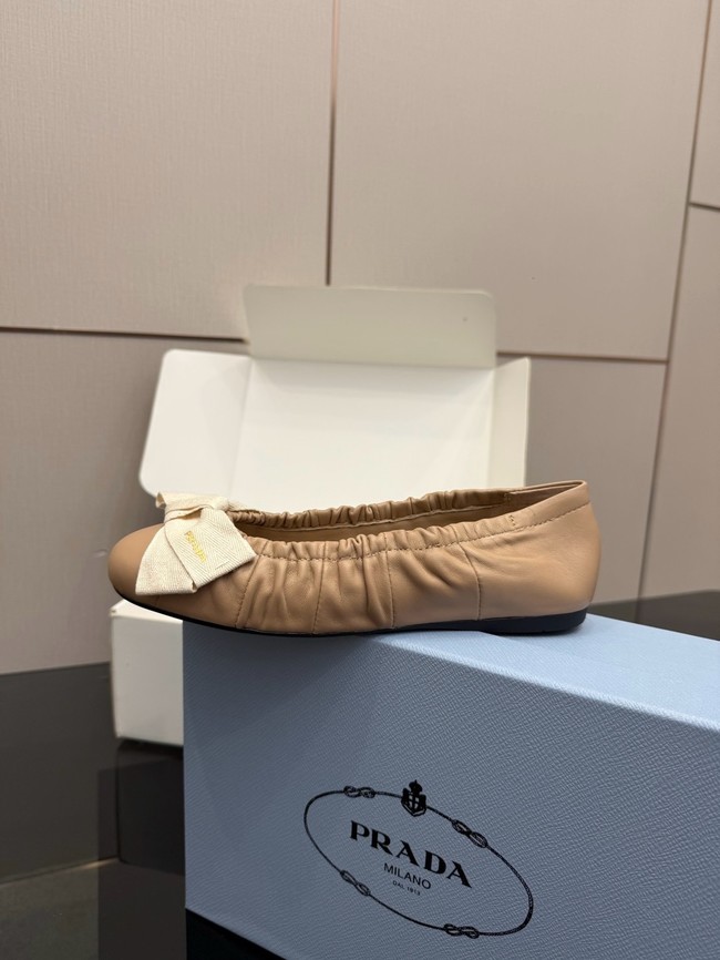 Prada Mordore nappa leather ballerinas with bow 55723-5