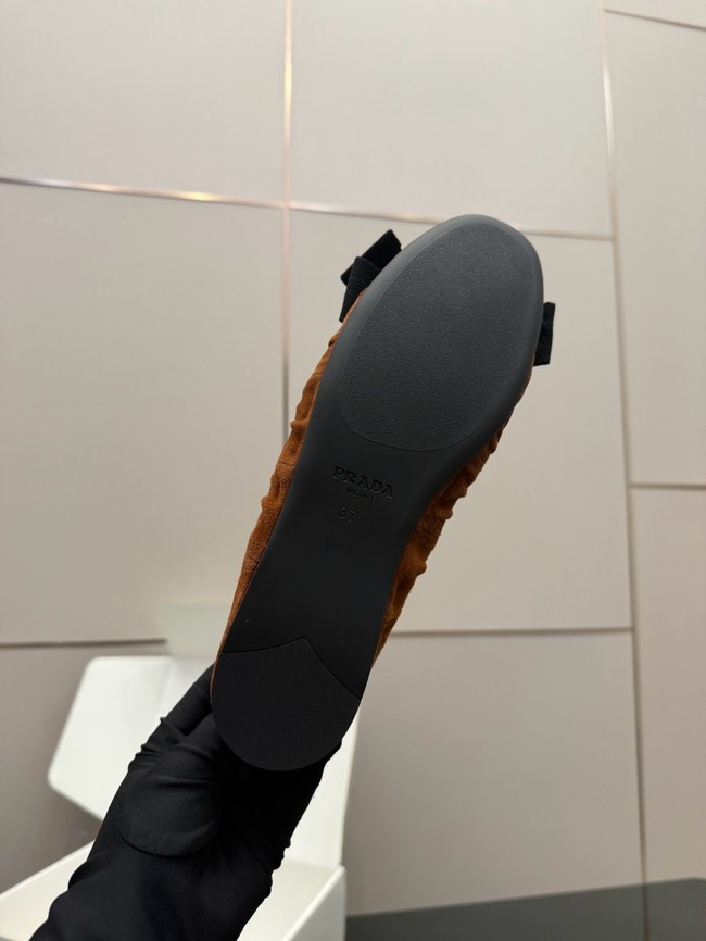 Prada Mordore nappa leather ballerinas with bow 55723-7