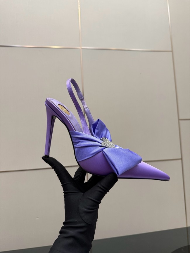 Saint Laurent AMALIA slingback pumps in satin crepe Heel 10.5CM 55726-11