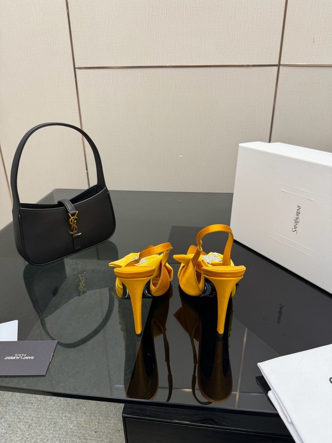 Saint Laurent AMALIA slingback pumps in satin crepe Heel 10.5CM 55726-8