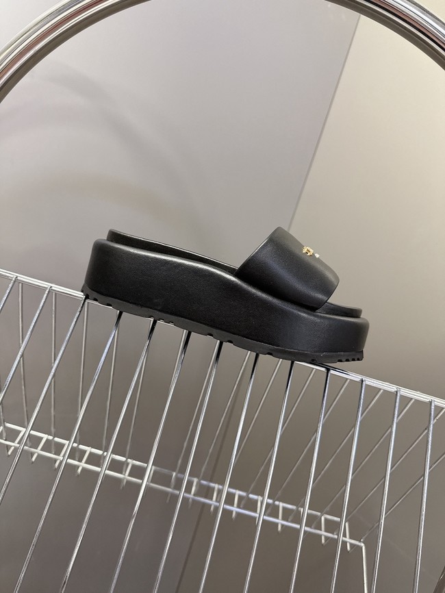 Dior D-Lane Platform Slide Black Padded Lambskin KCO497LA