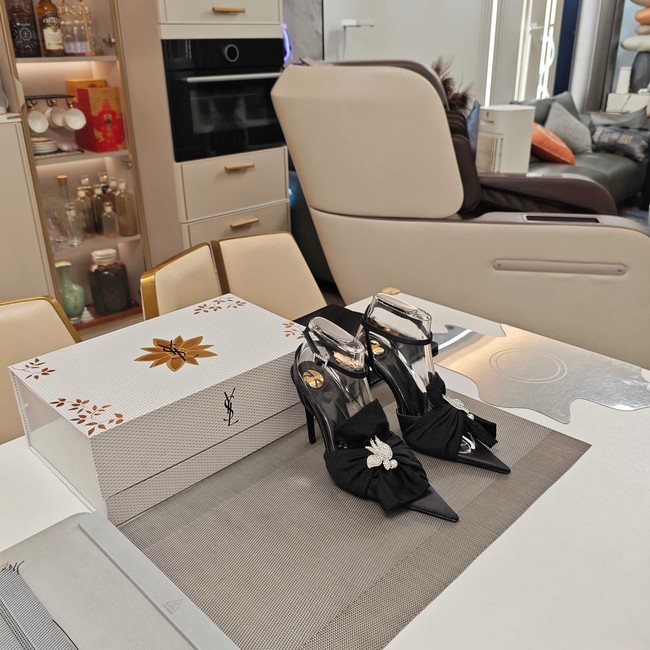 Saint Laurent AMALIA slingback pumps in satin crepe Heel 10.5CM 35964-11