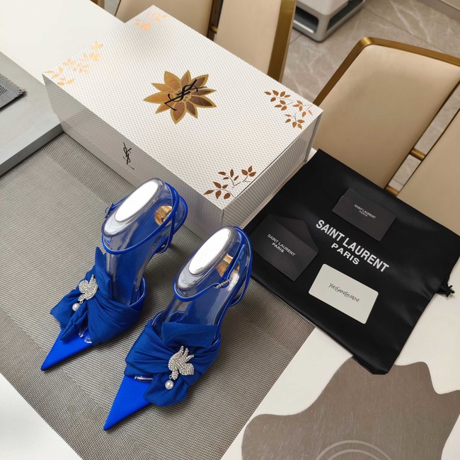Saint Laurent AMALIA slingback pumps in satin crepe Heel 10.5CM 35964-7