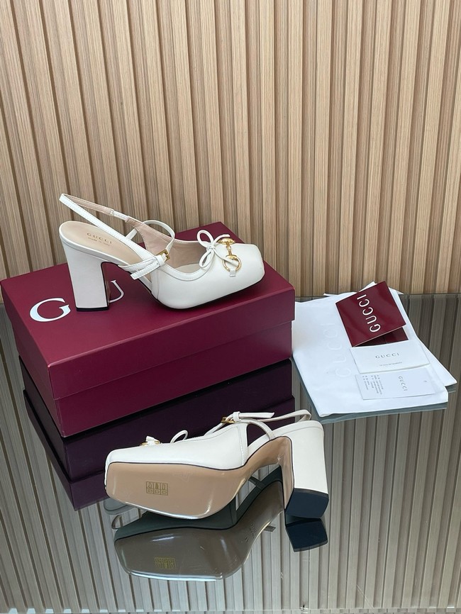 Gucci Womens slingback pump with Horsebit Heel 9.5CM 66924-6