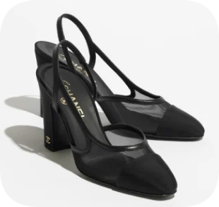 Chanel Slingbacks Mesh & Grosgrain 66937-1 Chanel Slingbacks Mesh & Grosgrain 66937-1