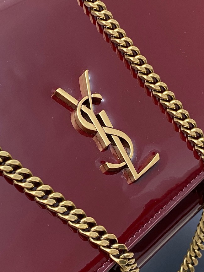 SAINT LAURENT KATE clutch in patent leather 851921 BURGUNDY