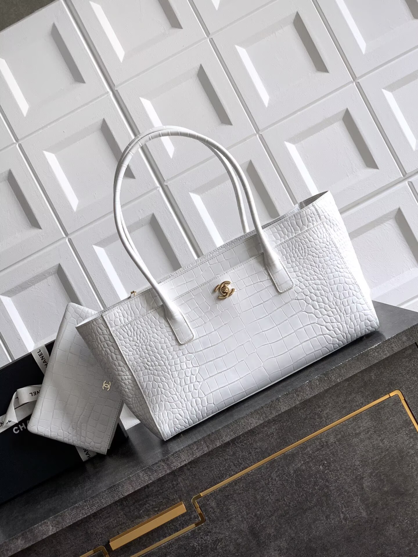 Chanel 2026SS Original Crocodile Leather A31021 White Chanel 2026SS Original Crocodile Leather A31021 White