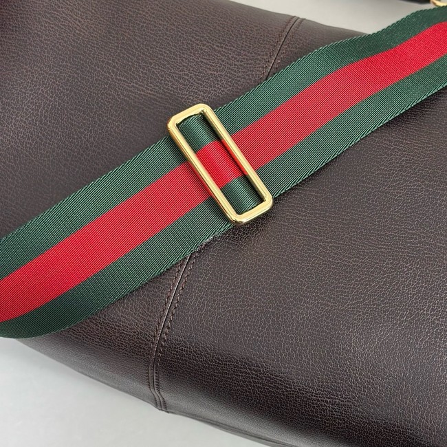 Gucci Brera medium crossbody bag 866938 dark brown leather