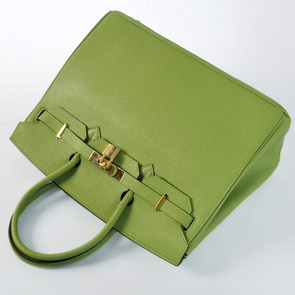 Hermes Birkin 35CM Tote Bags Smooth Togo Leather Green Golden