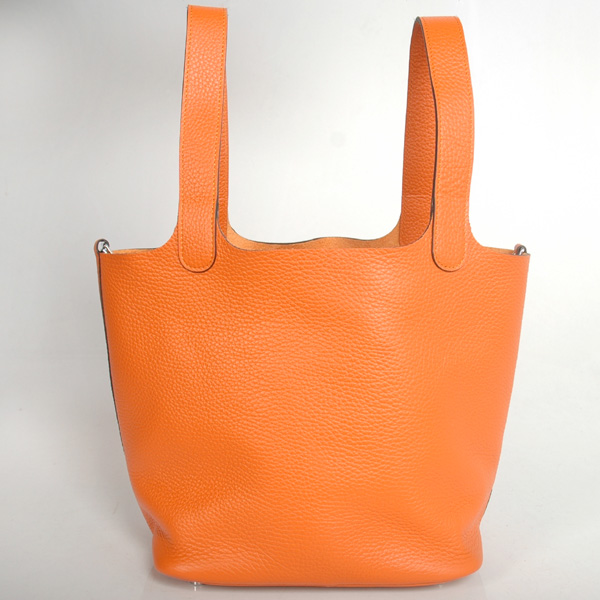 Hermes Picotin Lock PM Taurillon Clemence Leather Silver Hardware Orange