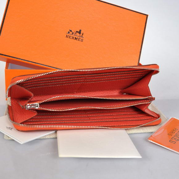 Hermes Evelyn Long Wallet Zip Purse A808 Light Red Hermes Evelyn Long Wallet Zip Purse A808 Light Red