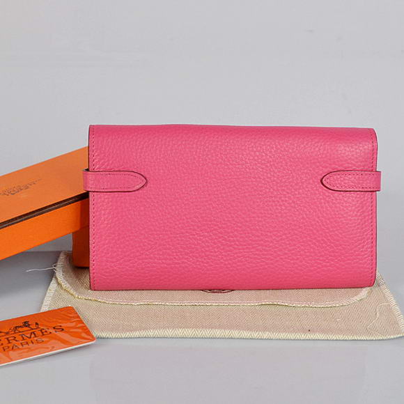 Hermes Kelly Wallet Togo Leather Bi-Fold Purse A708 Peach Hermes Kelly Wallet Togo Leather Bi-Fold Purse A708 Peach