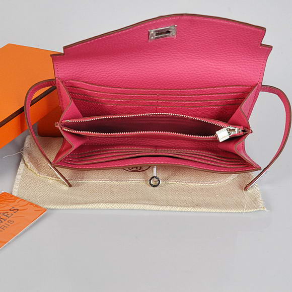 Hermes Kelly Wallet Togo Leather Bi-Fold Purse A708 Peach Hermes Kelly Wallet Togo Leather Bi-Fold Purse A708 Peach