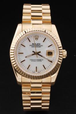 Rolex Datejust Golden White Cutwork Stainless Steel Watch-RD2400 Rolex Datejust Golden White Cutwork Stainless Steel Watch-RD2400