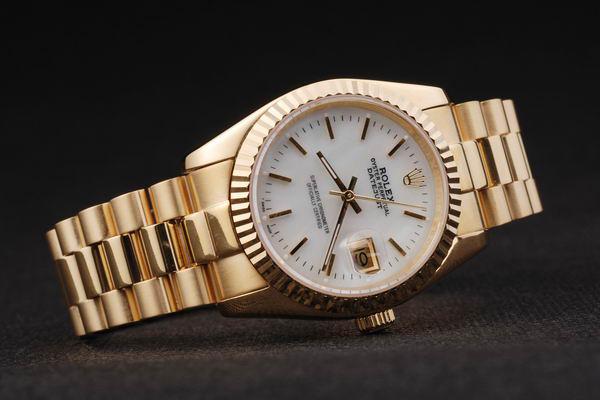 Rolex Datejust Golden White Cutwork Stainless Steel Watch-RD2400 Rolex Datejust Golden White Cutwork Stainless Steel Watch-RD2400