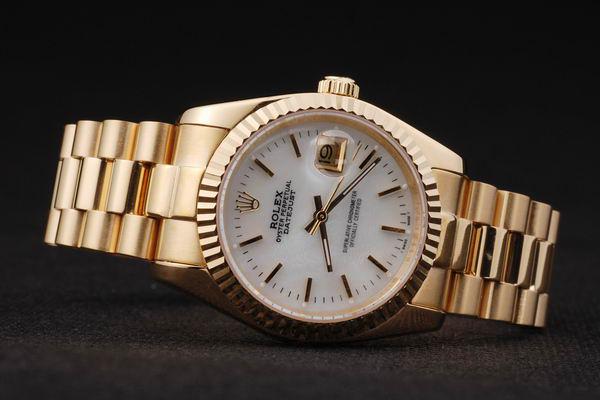 Rolex Datejust Golden White Cutwork Stainless Steel Watch-RD2400 Rolex Datejust Golden White Cutwork Stainless Steel Watch-RD2400