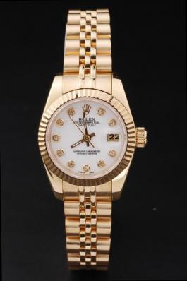 Rolex Datejust Mechanism Golden&White Surface Women Watch-RD2462 Rolex Datejust Mechanism Golden&White Surface Women Watch-RD2462