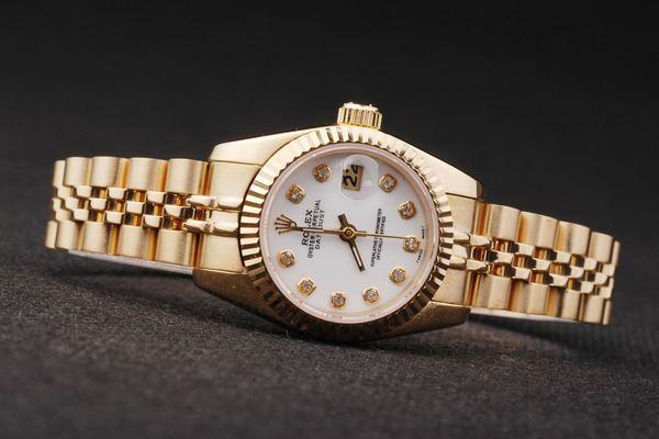 Rolex Datejust Mechanism Golden&White Surface Women Watch-RD2462 Rolex Datejust Mechanism Golden&White Surface Women Watch-RD2462