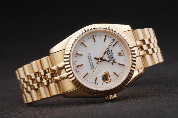 Rolex Datejust Mechanism Golden Bezel&White Surface Watch-RD2376 Rolex Datejust Mechanism Golden Bezel&White Surface Watch-RD2376