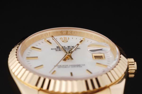 Rolex Datejust Mechanism Golden Bezel&White Surface Watch-RD2376 Rolex Datejust Mechanism Golden Bezel&White Surface Watch-RD2376