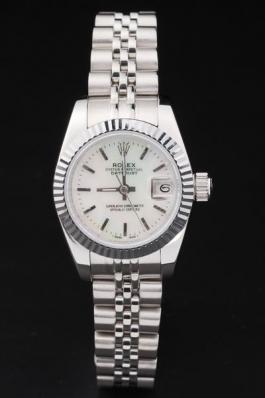 Rolex Datejust Mechanism Silver&White Women Watch-RD2456 Rolex Datejust Mechanism Silver&White Women Watch-RD2456