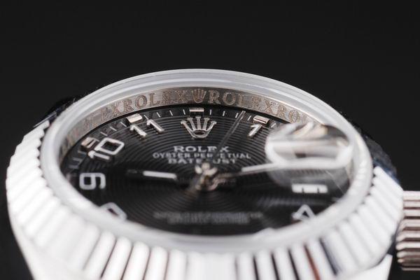 Rolex Datejust Mechanism Silver Bezel&Black Surface Watch-RD2452 Rolex Datejust Mechanism Silver Bezel&Black Surface Watch-RD2452