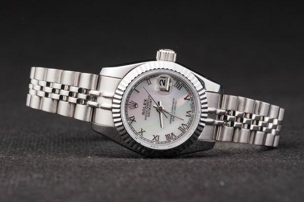Rolex Datejust Mechanism Silver Bezel&White Surface Watch-RD2451 Rolex Datejust Mechanism Silver Bezel&White Surface Watch-RD2451