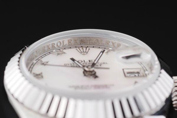 Rolex Datejust Mechanism Silver Bezel&White Surface Watch-RD2451 Rolex Datejust Mechanism Silver Bezel&White Surface Watch-RD2451