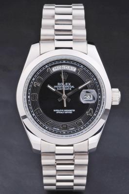Rolex Day-Date Silver Black Stainless Steel Watch-RD2905 Rolex Day-Date Silver Black Stainless Steel Watch-RD2905