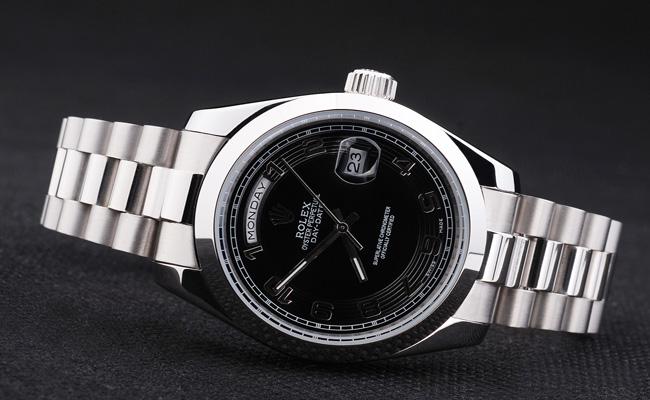 Rolex Day-Date Silver Black Stainless Steel Watch-RD2905 Rolex Day-Date Silver Black Stainless Steel Watch-RD2905