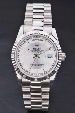 Rolex Day-Date Silver White Cutwork 34mm Men Watch-RD3821 Rolex Day-Date Silver White Cutwork 34mm Men Watch-RD3821