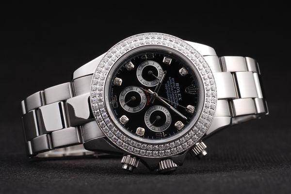 Rolex Daytona Mechanism Silver Bezel Black 39mm Watch-RD4014 Rolex Daytona Mechanism Silver Bezel Black 39mm Watch-RD4014