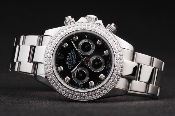 Rolex Daytona Mechanism Silver Bezel Black 39mm Watch-RD4014 Rolex Daytona Mechanism Silver Bezel Black 39mm Watch-RD4014