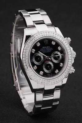 Rolex Daytona Mechanism Silver Bezel Black 39mm Watch-RD4014 Rolex Daytona Mechanism Silver Bezel Black 39mm Watch-RD4014