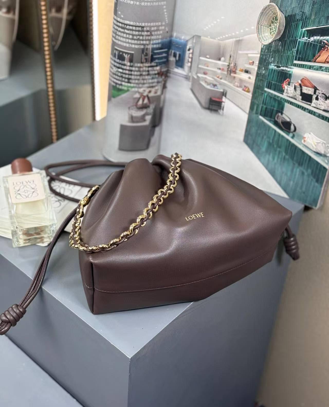 Loewe Napa Lamb Leather Flamenco Purse 80696 dark brown  Loewe Napa Lamb Leather Flamenco Purse 80696 dark brown