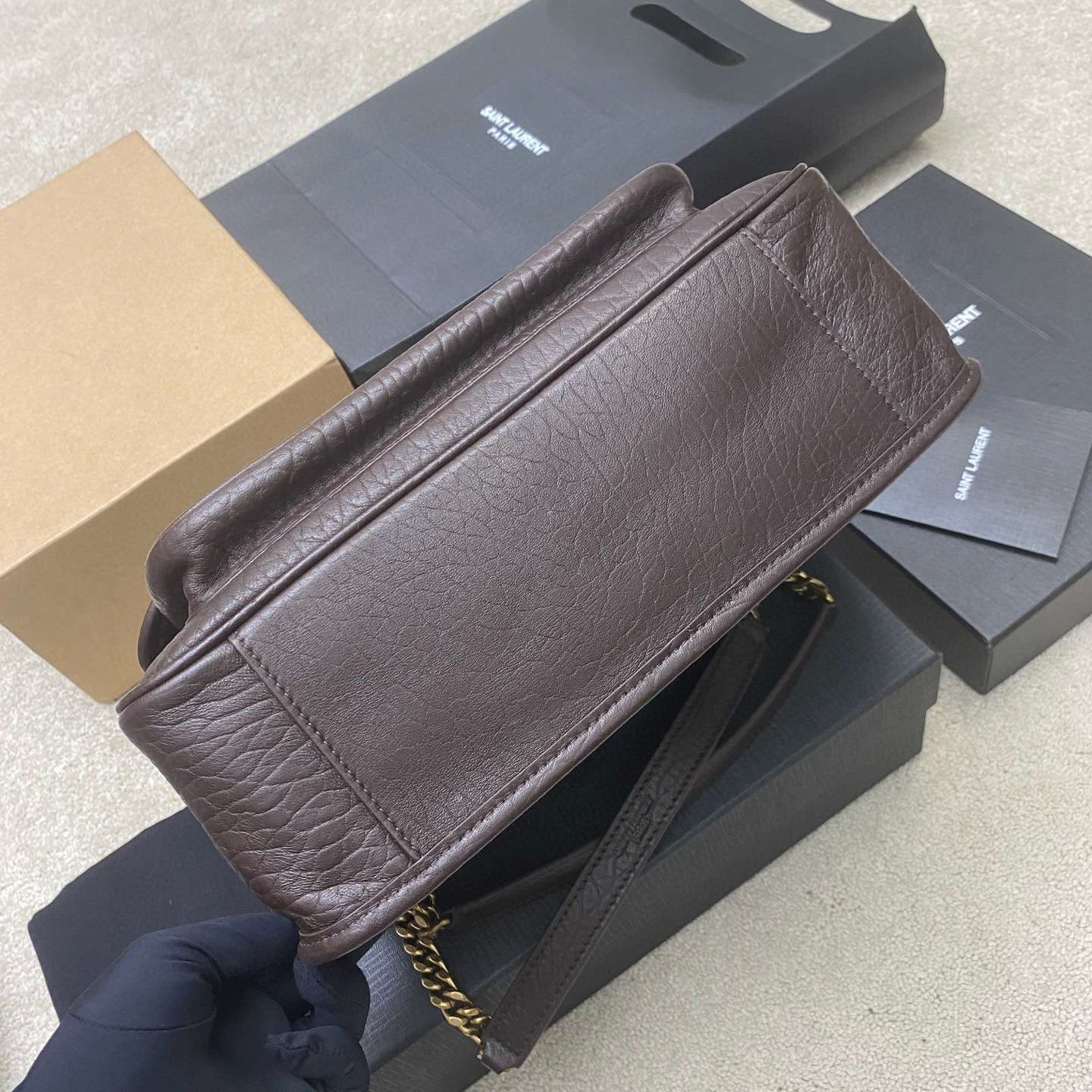 Saint Laurent NIKI MEDIUM IN GRAINED LAMBSKIN 633178 coffee red Saint Laurent NIKI MEDIUM IN GRAINED LAMBSKIN 633178 coffee red